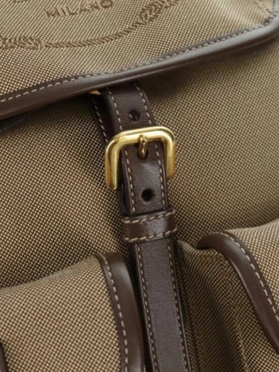 PRADA Backpack Canvas Beige Gold Auth 168350V main image 6